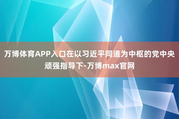 万博体育APP入口在以习近平同道为中枢的党中央顽强指导下-万博max官网