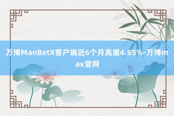 万博ManBetX客户端近6个月高潮4.65%-万博max官网