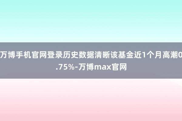 万博手机官网登录历史数据清晰该基金近1个月高潮0.75%-万博max官网