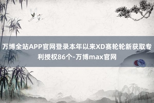 万博全站APP官网登录本年以来XD赛轮轮新获取专利授权86个-万博max官网