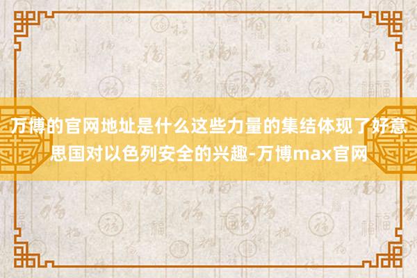 万博的官网地址是什么这些力量的集结体现了好意思国对以色列安全的兴趣-万博max官网