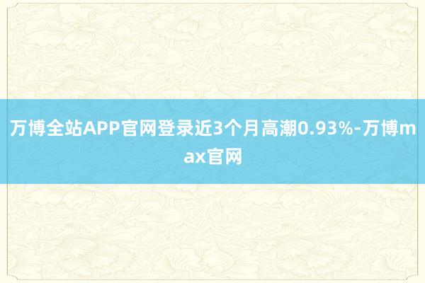 万博全站APP官网登录近3个月高潮0.93%-万博max官网